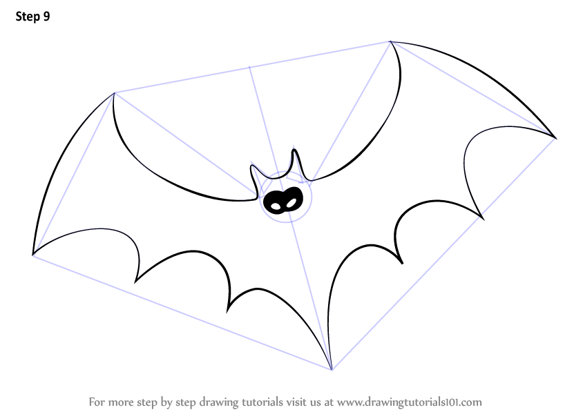 844x597 Learn How To Draw Halloween Bat - Easy Bat Drawing