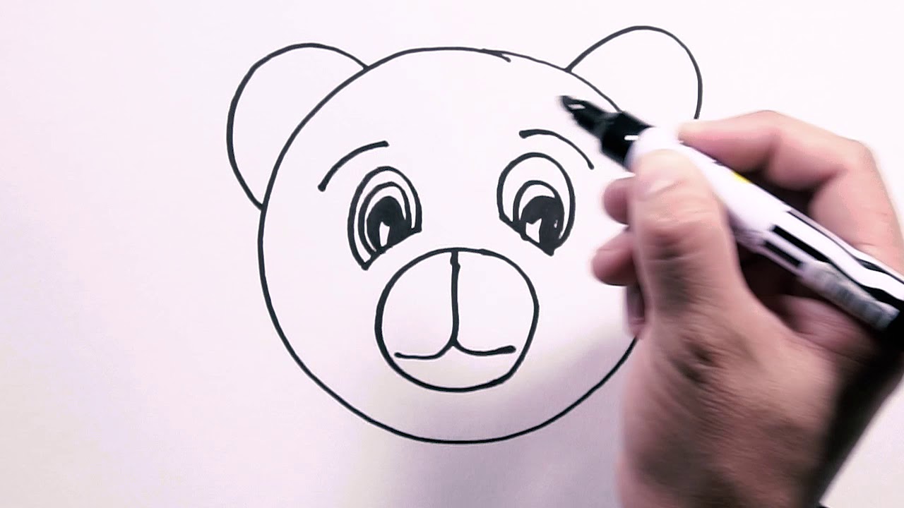 1280x720 How To Draw Bear Face - Easy Bear Face Drawing