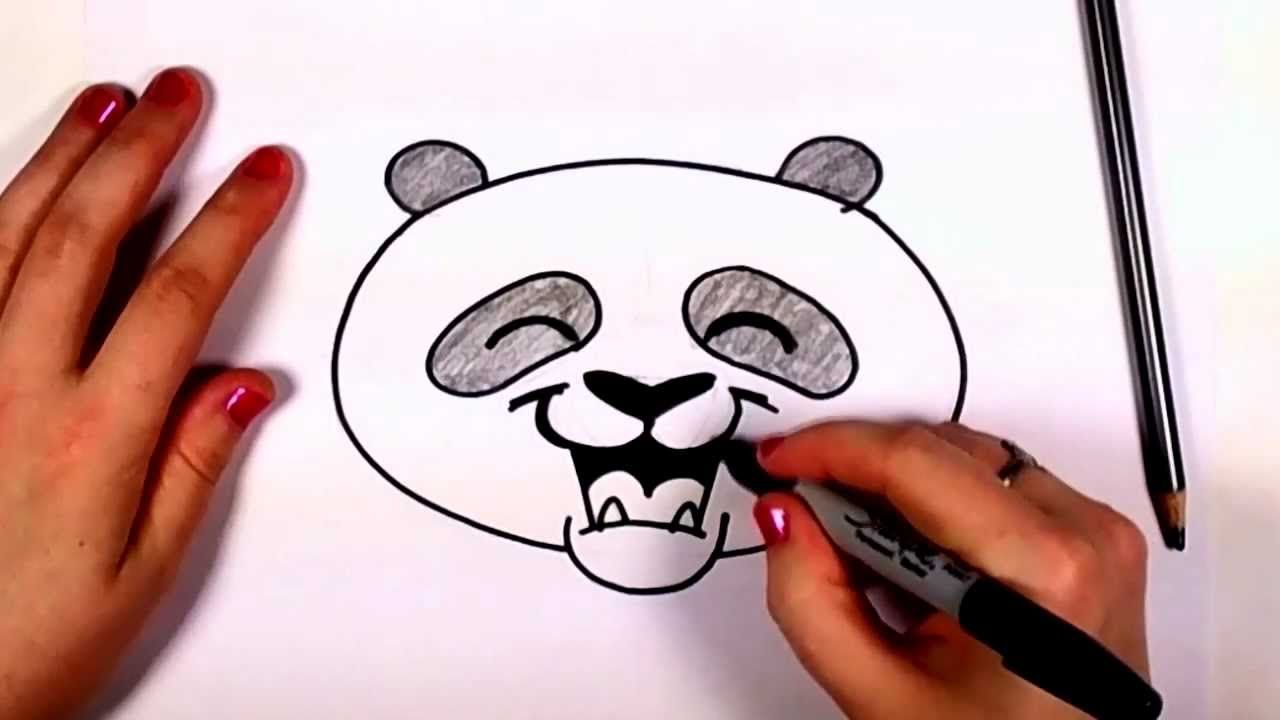1280x720 How To Draw A Panda Bear Face Cartoon Step - Easy Bear Face Drawing