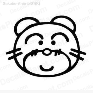 310x310 bear face drawing decal, vinyl decal sticker, wall decal - Easy Bear Face Drawing