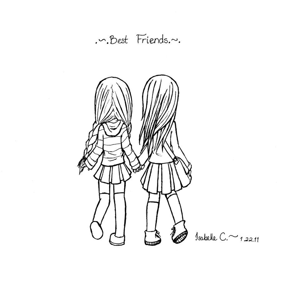 900x914 Easy Best Friends Hugs Sketches Edit Photo Cute Anime Best - Easy Best Drawing