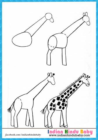 337x478 How To Draw A Giraffe How To Draw Giraffe Drawing Easy Best - Easy Best Drawing