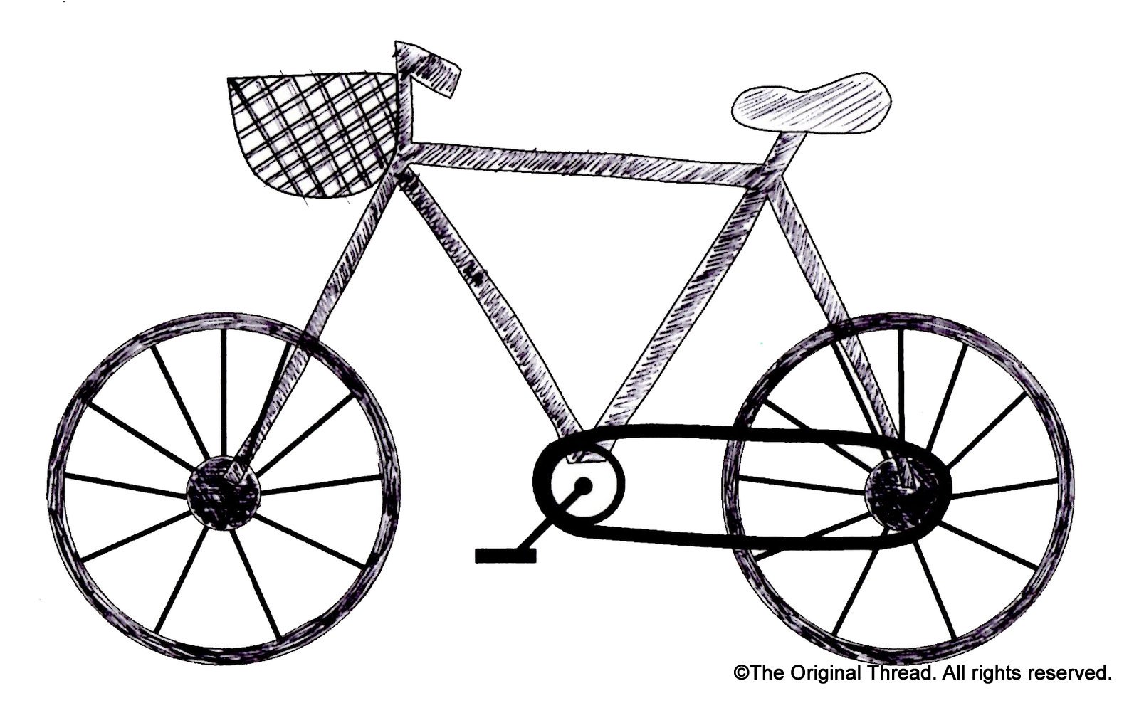 Рисунок плетеный велосипед карандашом