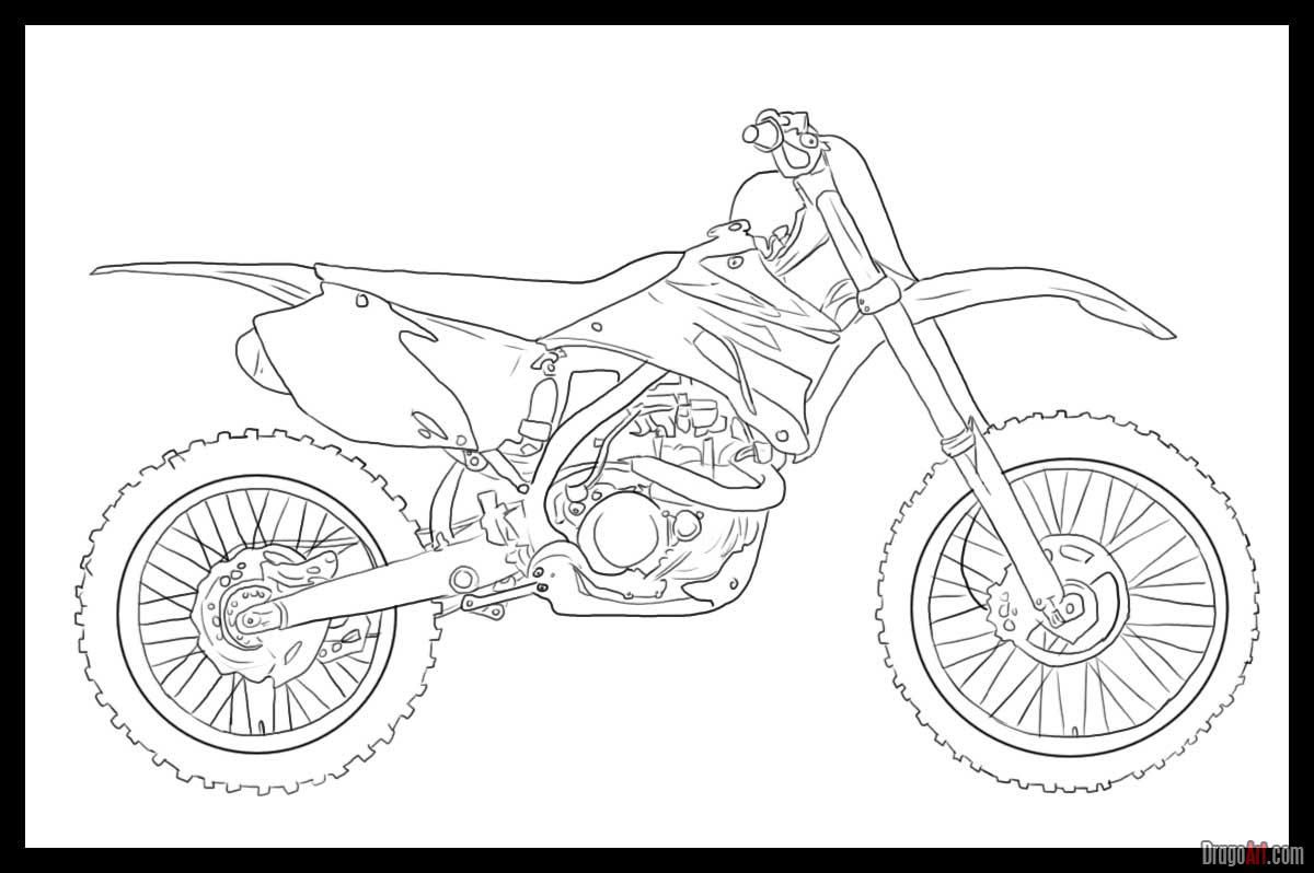 1200x798 Dirt Bike Drawing Easy - Easy Bike Drawing