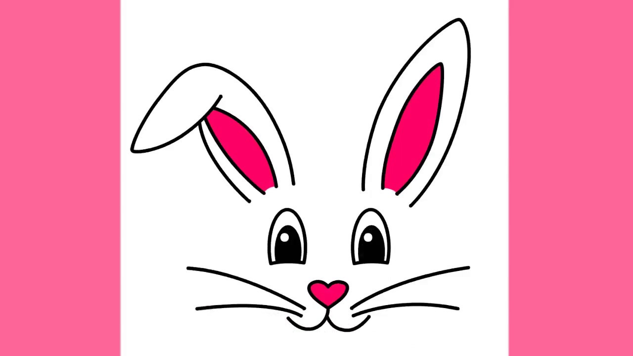 1280x720 How To Draw Easter Bunny Face Super Easy - Easy Bunny Face Drawing