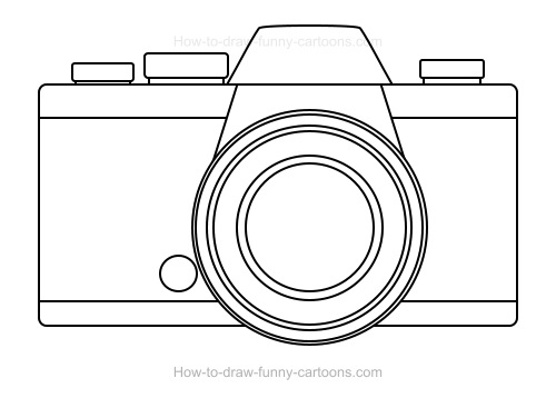 500x358 How To Draw A Cartoon Camera - Easy Camera Drawing