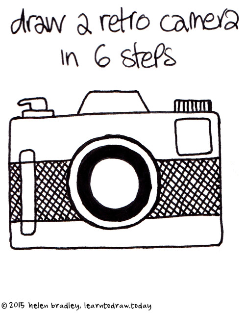 500x638 Learn To Draw A Retro Style Camera In Steps Learn To Draw - Easy Camera Drawing