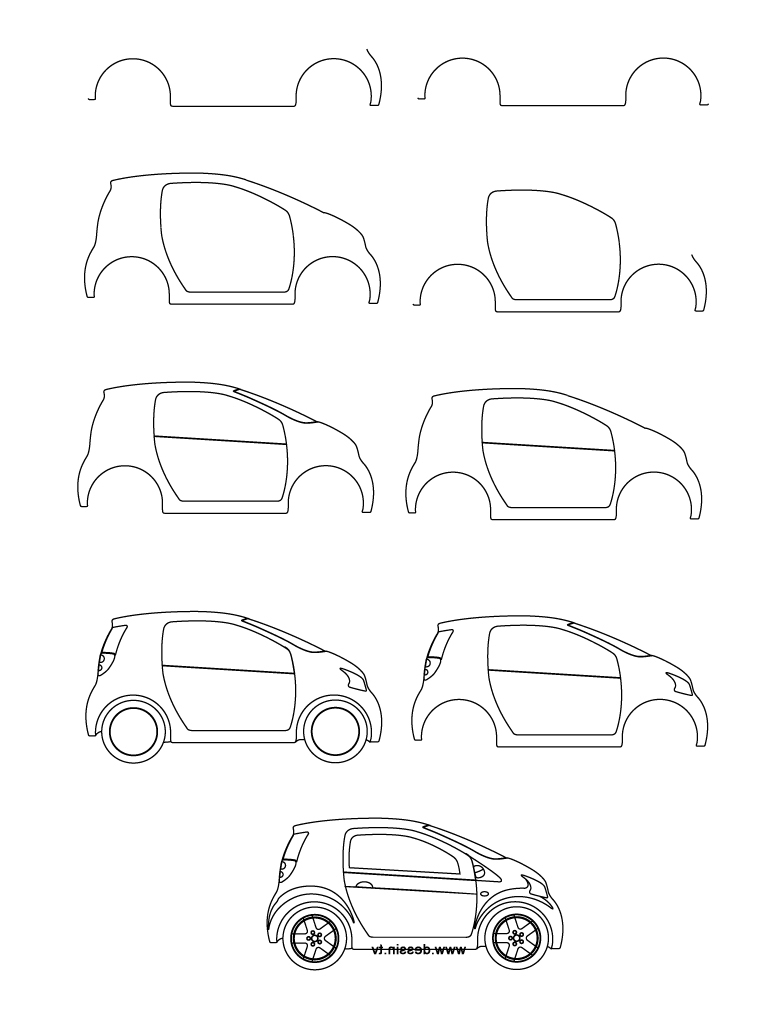 768x1024 Easy Car Drawings Step - Easy Car Drawing For Kid