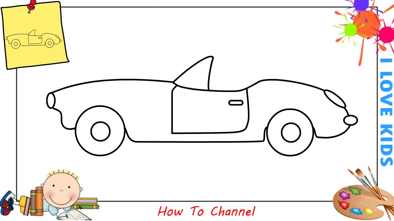 1280x720 how to draw a car easy slowly step - Easy Car Drawing For Kid
