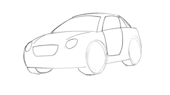 570x320 Simple Car Drawings - Easy Car Drawing For Kid