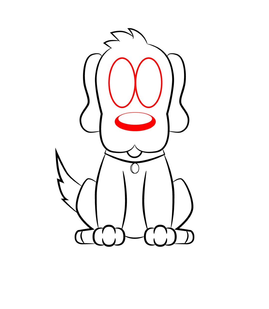 1080x1239 How To Draw An Easy Cartoon Dog - Easy Cartoon Dog Drawing