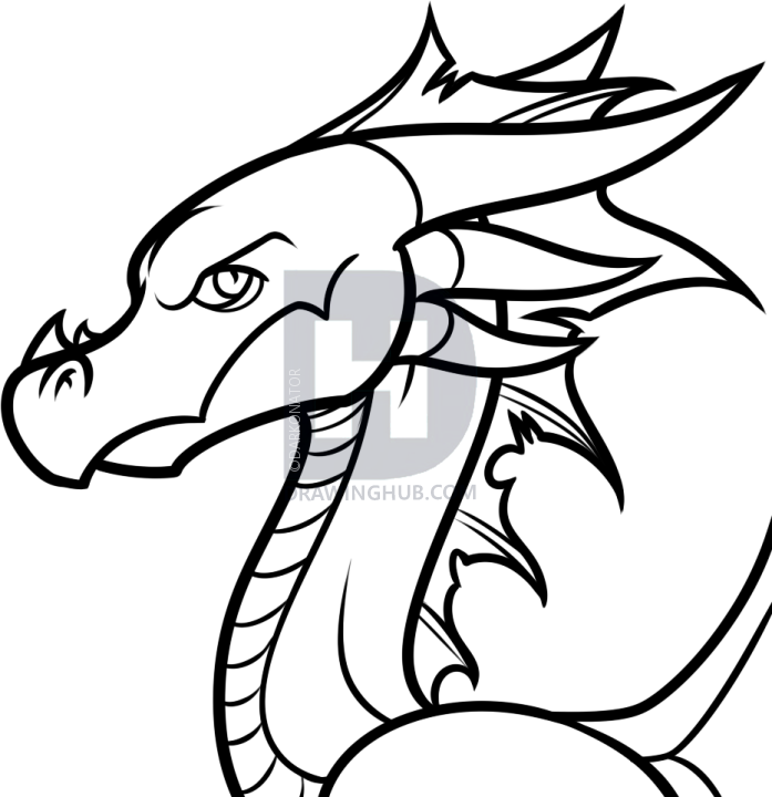 697x720 How To Draw An Easy Cartoon Dragon, Step - Easy Cartoon Drawing Pictures