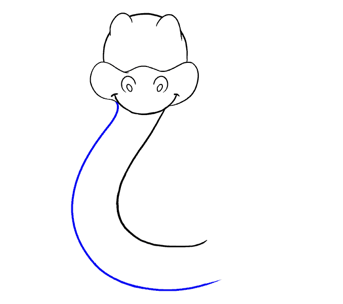 678x600 How To Draw A Cartoon Snake Easy Step - Easy Cartoon Drawing Pictures