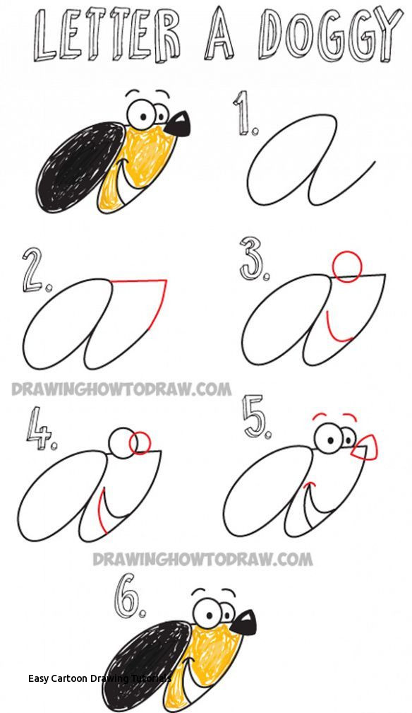 584x1009 Easy Cartoon Drawing Tutorials How To Draw Cartoon Dog - Easy Cartoon Drawing Tutorials