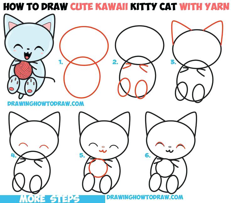 736x648 Easy Drawing Of Cat Easy Drawing Tutorials Step - Easy Cartoon Drawing Tutorials