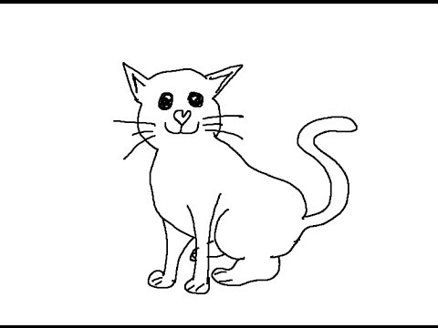 480x360 Easy Kids Drawing Lessons How To Draw A Cartoon Cat - Easy Cat Drawing For Kids