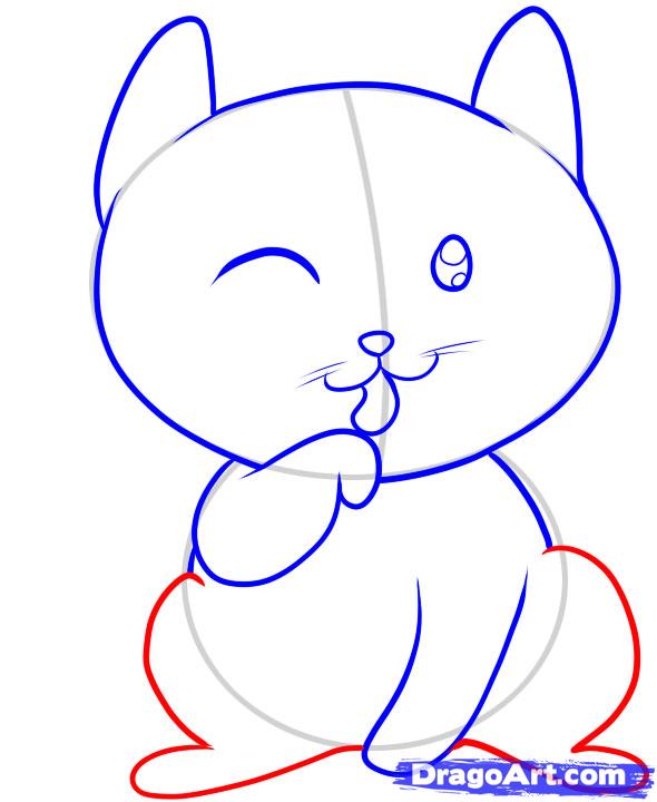 Cute Easy Cat Drawing For Kids