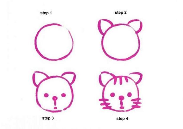 620x438 How To Draw Kitty Cat - Easy Cat Drawing For Kids