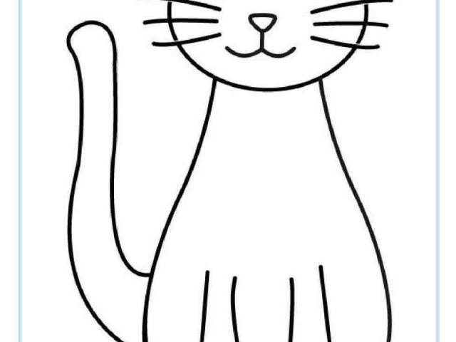 640x480 The Images Collection Of Sketch - Easy Cat Drawing For Kids