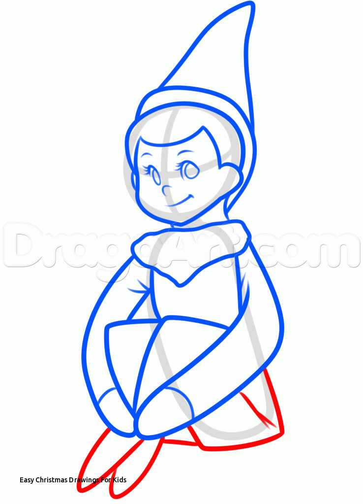 738x1023 Easy Christmas Drawings For Kids How To Draw The Elf On The Shelf - Easy Christmas Drawings