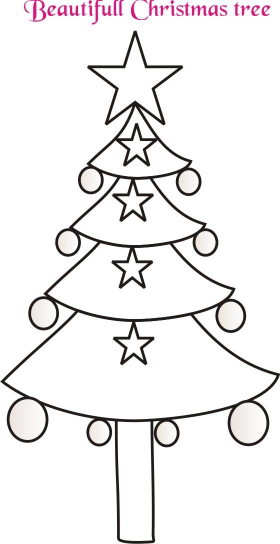 560x1088 Christmas Tree Coloring Printable - Easy Christmas Drawings For Kids