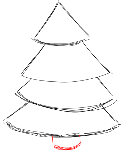 400x482 How To Draw Christmas Trees Step - Easy Christmas Tree Drawing