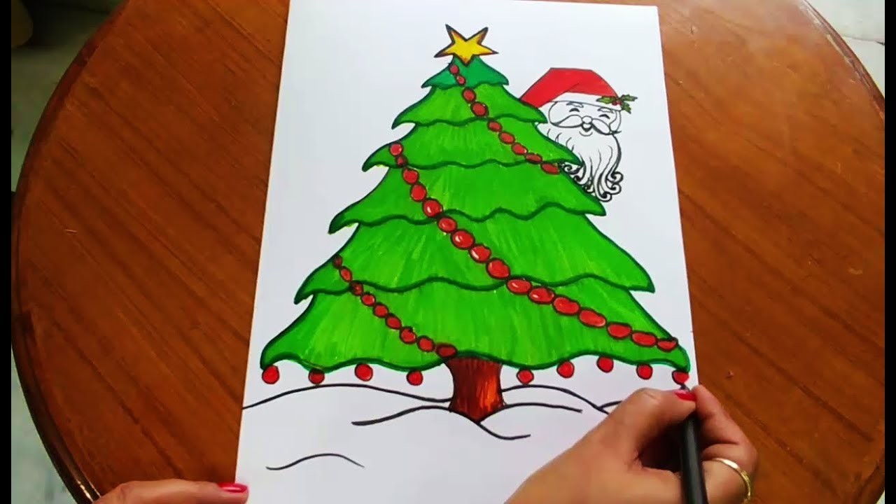 Easy Christmas Tree Drawing at PaintingValley.com | Explore collection ...