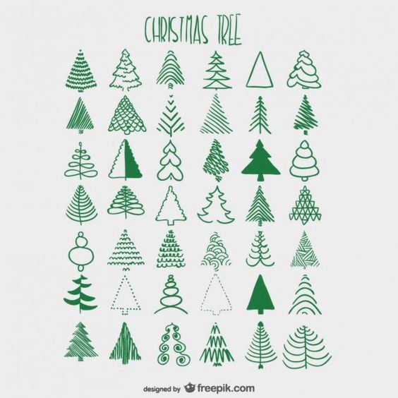 564x564 Use As Colouring Guide For Xmas Tree Punch, Instead Of Stamping - Easy Christmas Tree Drawing