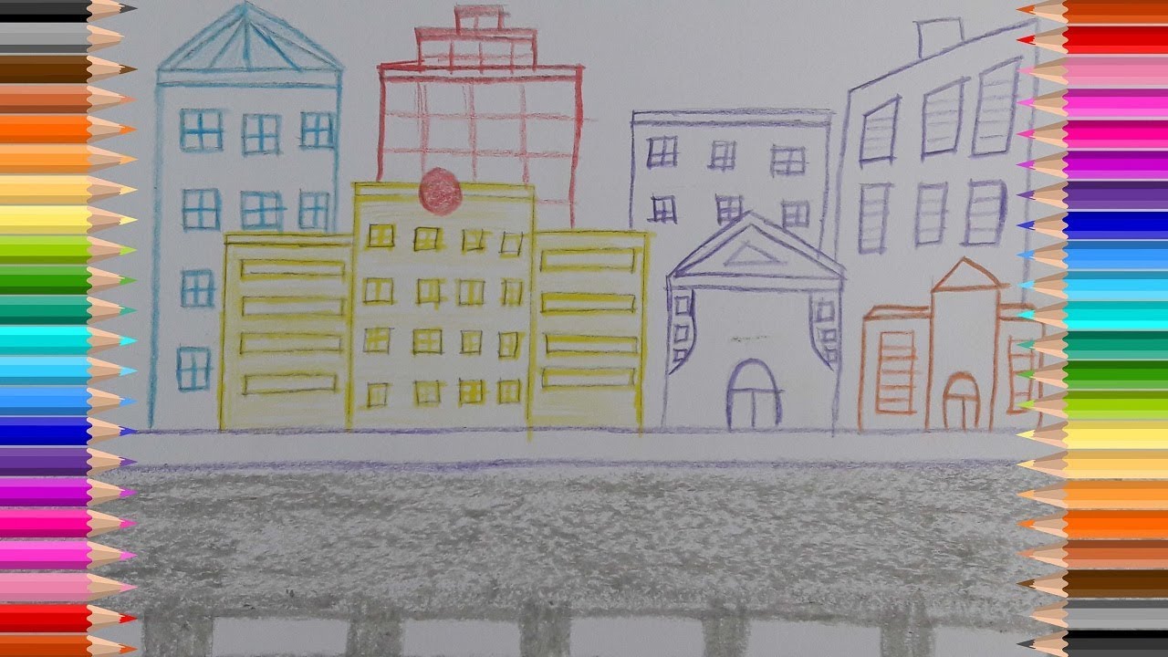 1280x720 How To Draw City Scene - Easy City Drawing