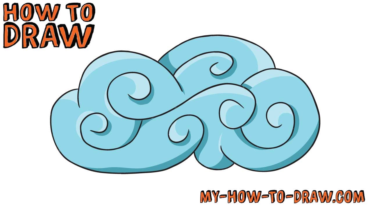 1280x720 How To Draw Curly Clouds - Easy Cloud Drawing