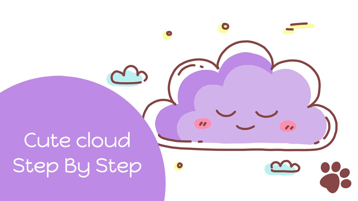 1200x675 Letsdrawmeow On Twitter How To Draw A Cute Cloud Cute Cartoon - Easy Cloud Drawing