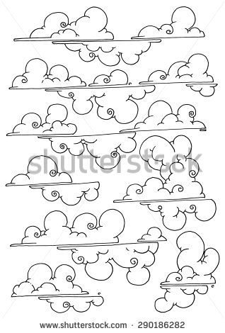 318x470 Curly Clouds Simple Drawing Pattern Background Clouds - Easy Cloud Drawing