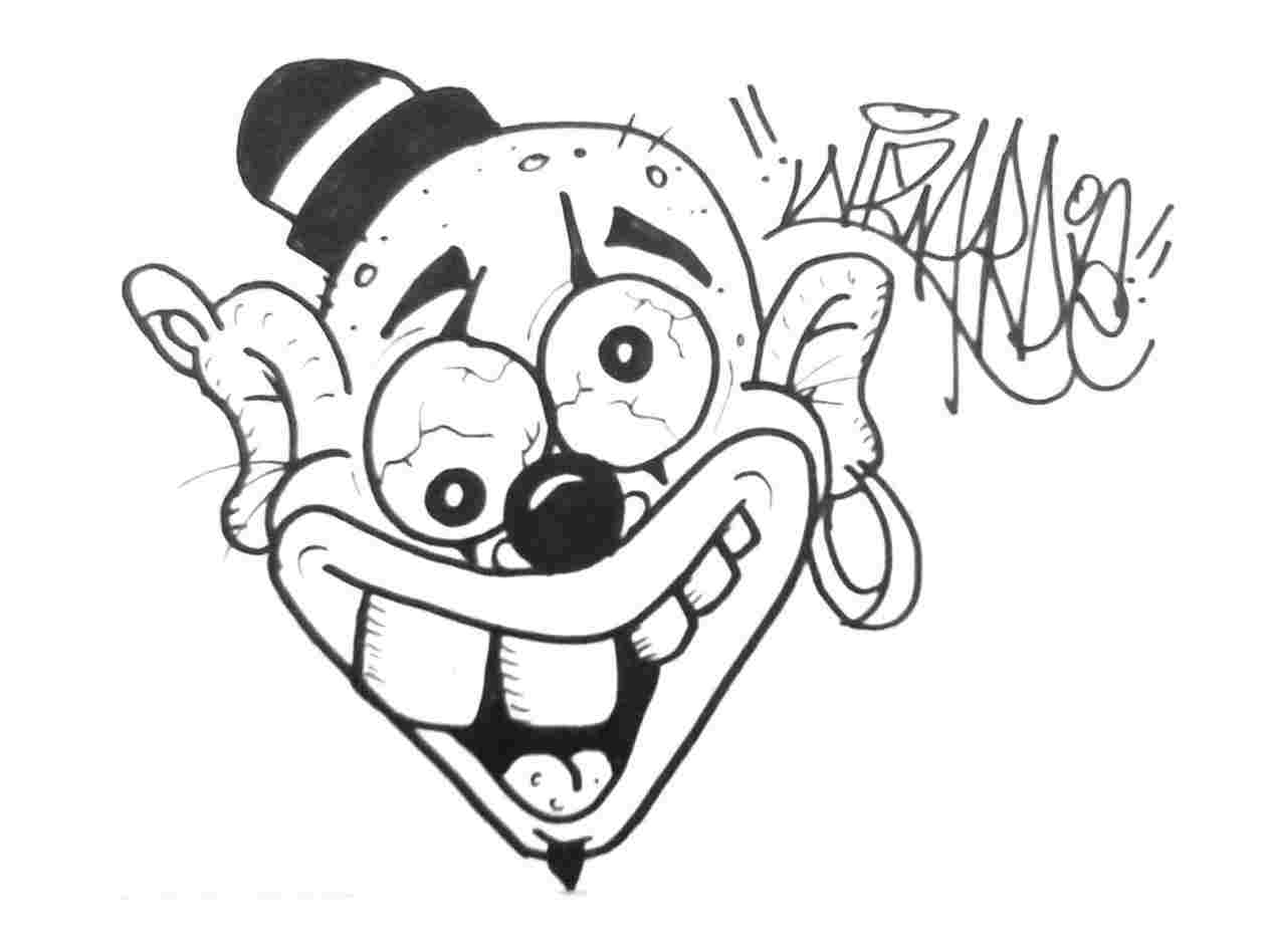1264x948 Simple Clown Drawing - Easy Clown Drawing