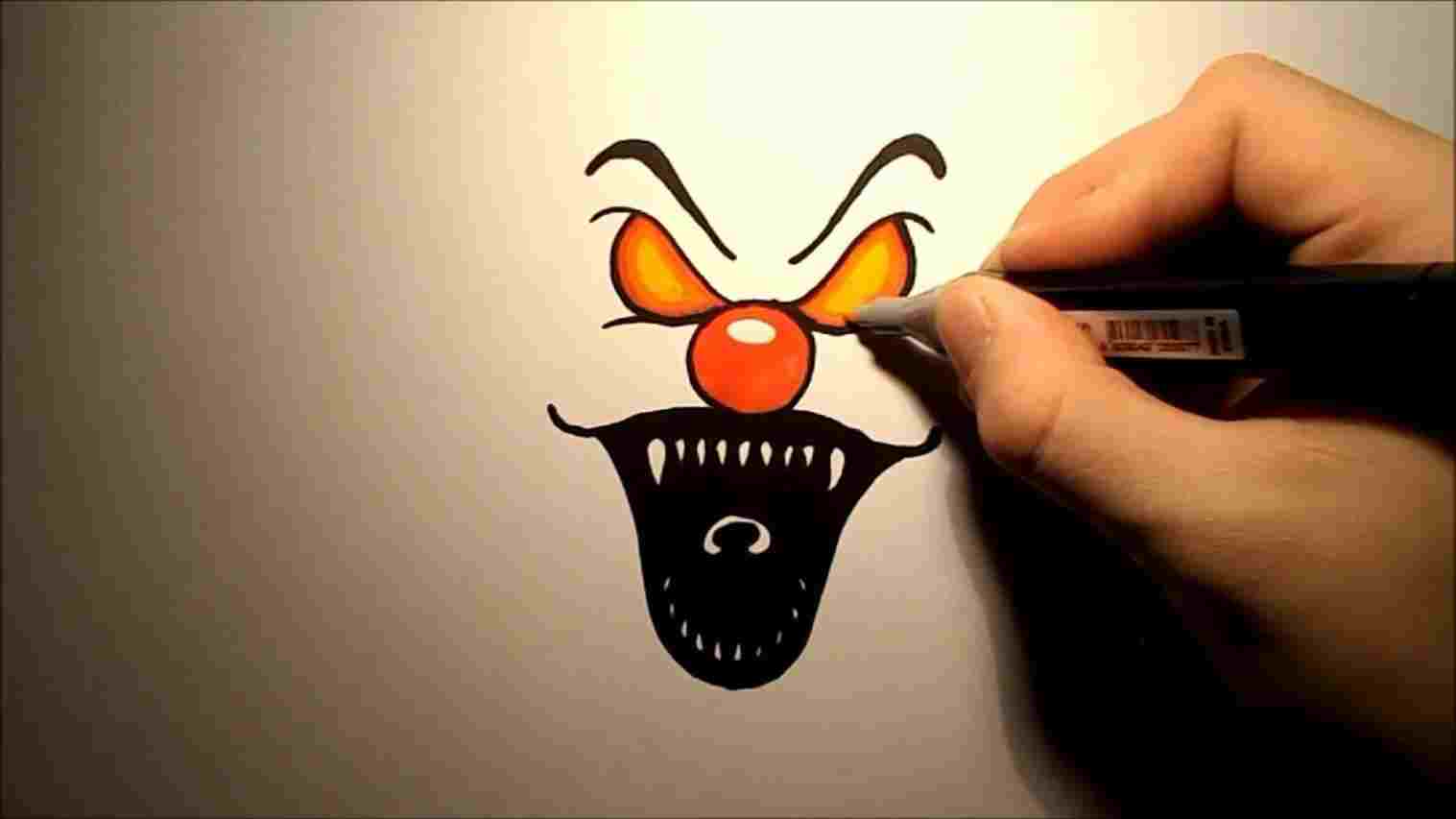 1517x853 how easy clown drawing to draw an evil clown easy - Easy Clown Drawing