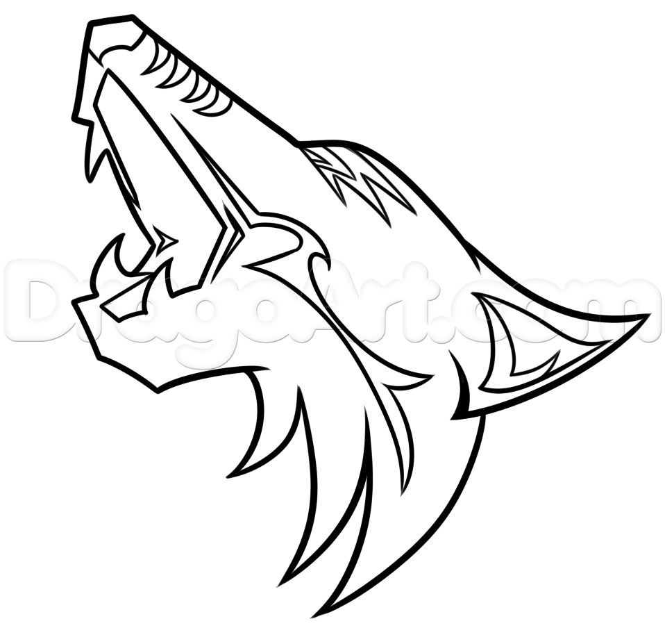 958x904 Step How To Draw The Arizona Coyotes Logo - Easy Coyote Drawing