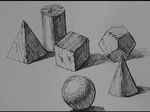 480x360 Pen Ink Drawing Tutorials How To Shade Simple Forms With Cross - Easy Cross Hatching Drawing