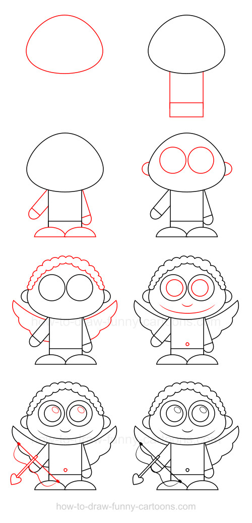 500x1038 How To Draw Cupid - Easy Cupid Drawing