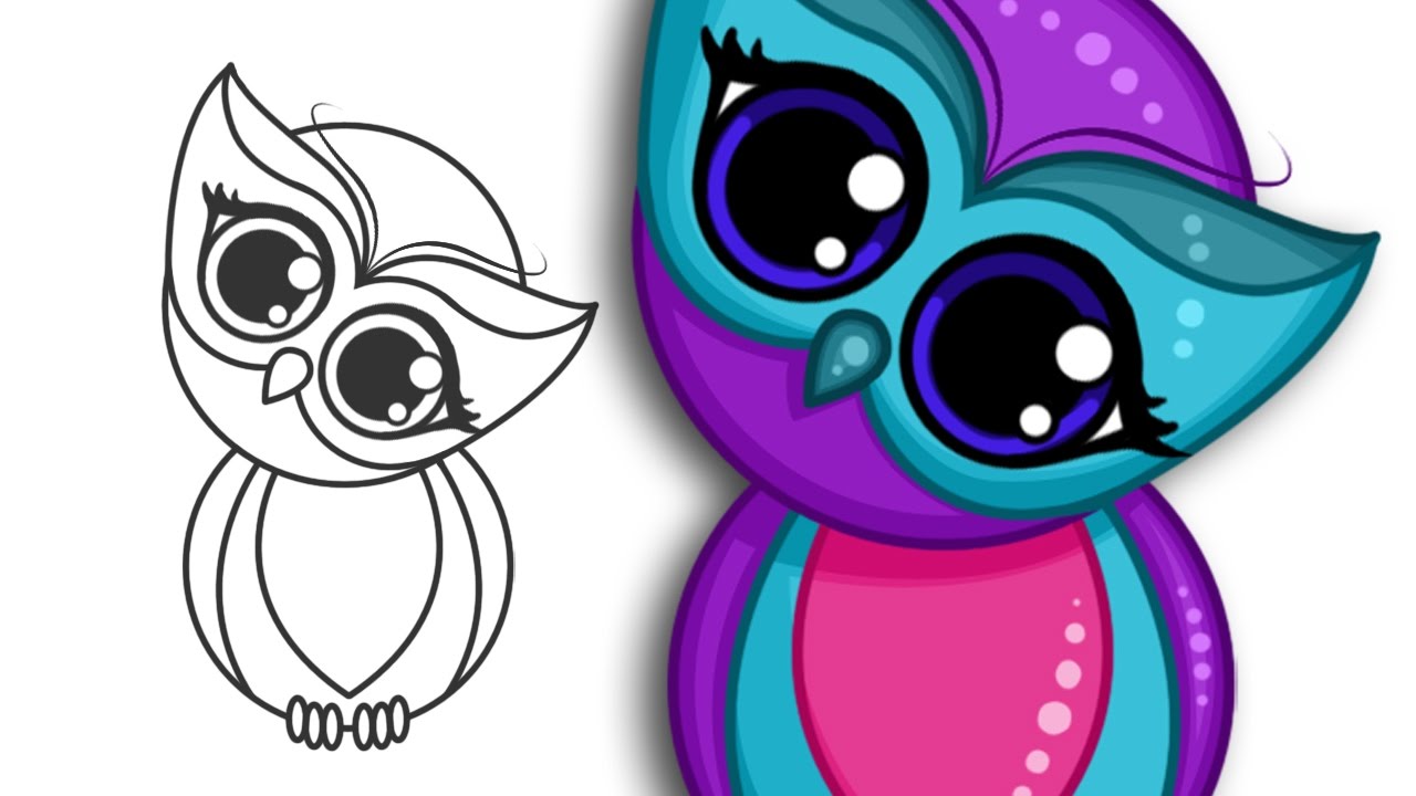 1280x720 How To Draw A Super Cute Owl Step - Easy Cute Owl Drawing