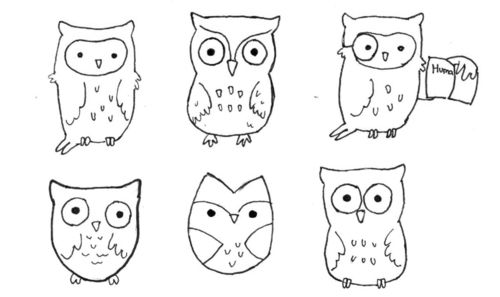 500x297 Easy Cute Owl Drawings - Easy Cute Owl Drawing