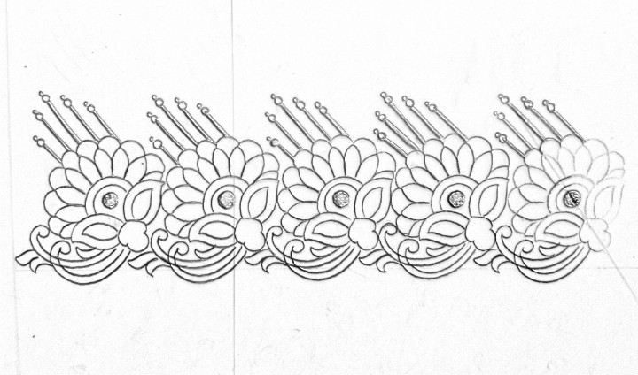 720x424 How To Draw An Easy Saree Border Design For Embroiderysaadi Ka - Easy Designs Drawing