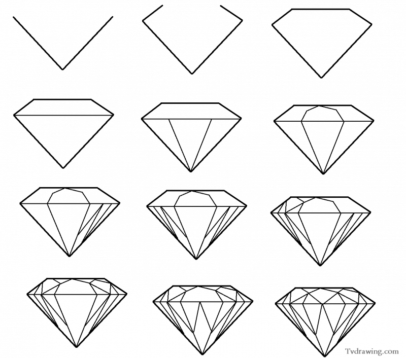 800x706 How To Draw A Simple Diamond Tattoo Ideas In Drawings - Easy Diamond Drawing