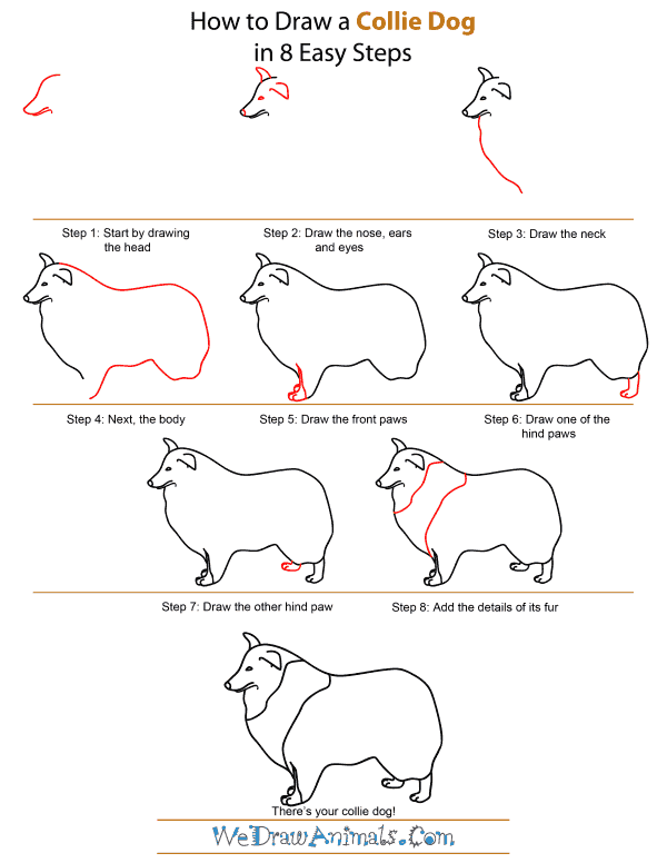 600x776 How To Draw A Easy Dog Step - Easy Dog Drawing Tutorial