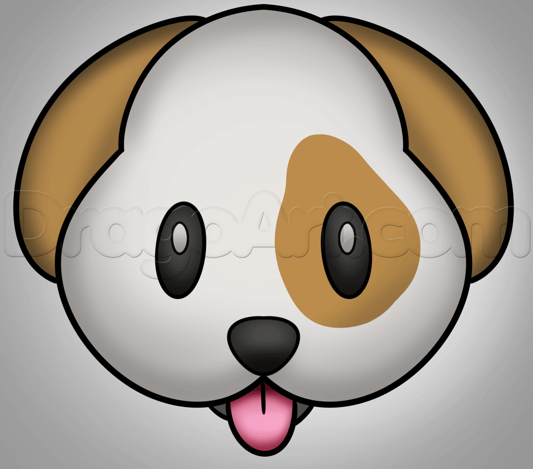 1084x955 How To Draw The Dog Face Emoji, Step - Easy Dog Face Drawing