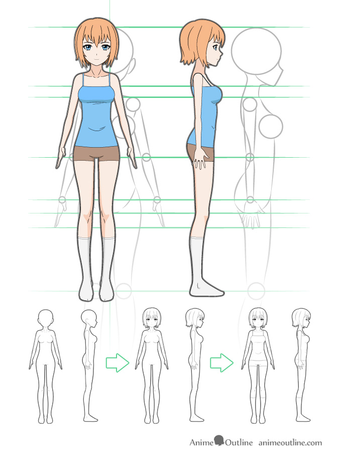 675x910 How To Draw Anime Girl Body Step - Easy Drawing Anime Girl