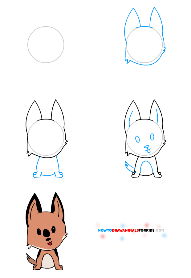 620x900 Easy To Draw Dog Clipart Great Free Clipart, Silhouette - Easy Drawing Dogs Step By Step