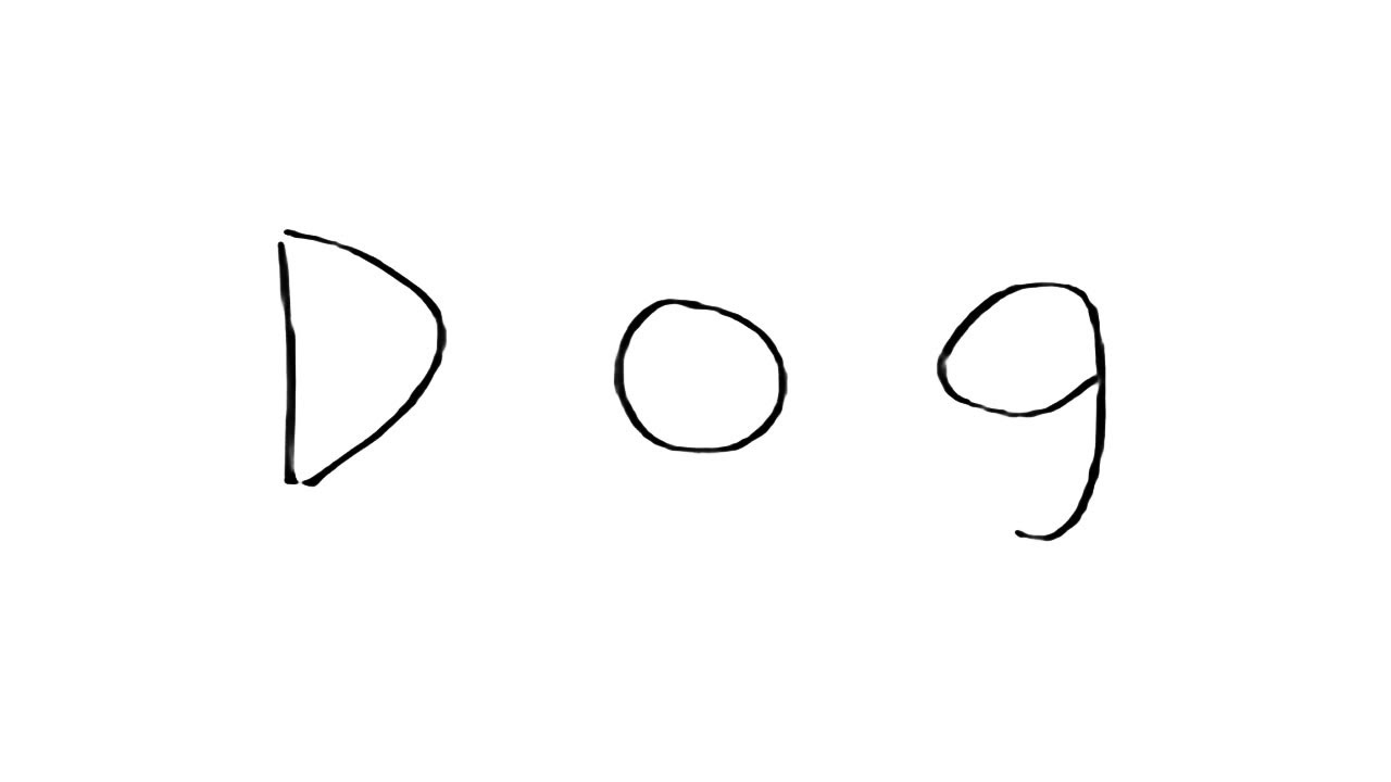1280x720 How To Draw A Cute Dog Using The Word Dog Very Easy Draw - Easy Drawing Dogs Step By Step