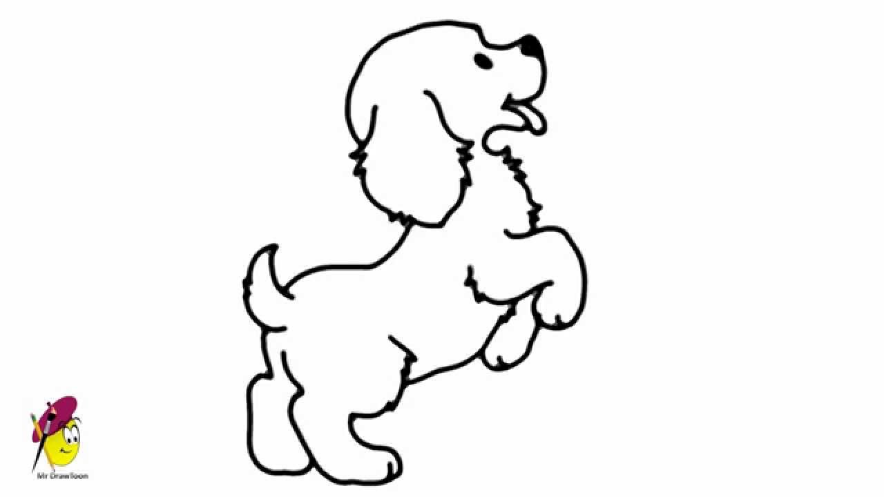 1280x720 Standing Baby Dog - Easy Drawing Dogs Step By Step