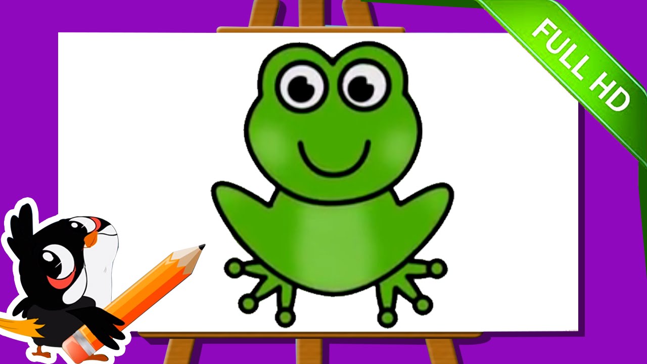 1280x720 Learn How To Draw A Frog Easy Step - Easy Drawing For Toddlers