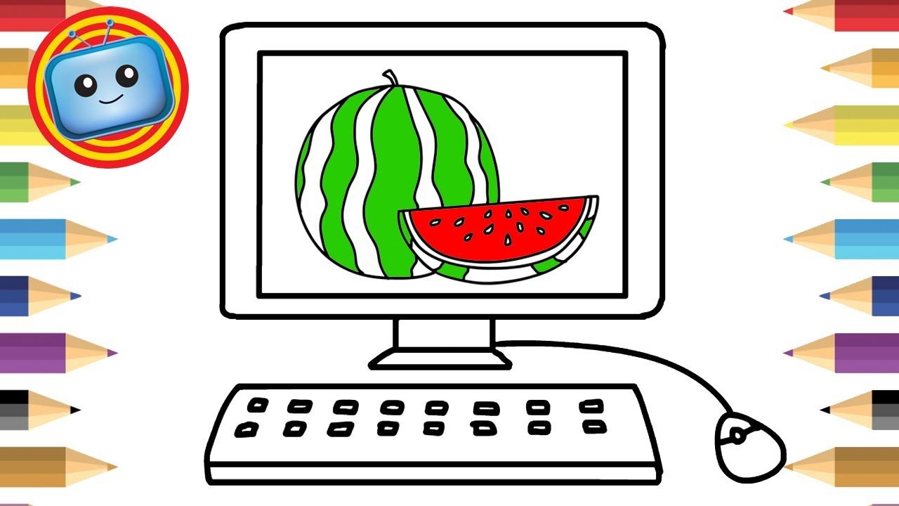 1280x720 How To Draw A Computer Colouring Book Simple Drawing Game - Easy Drawing Games