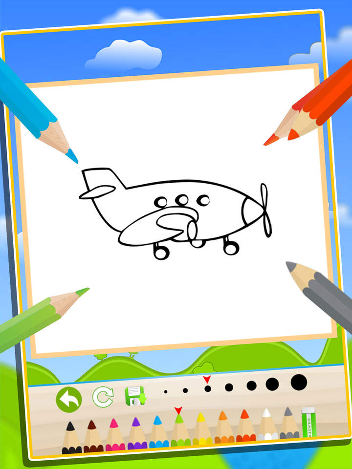720x960 Vehicles Airplanes Trains Coloring Book Kids Easy Paint Fun - Easy Drawing Games
